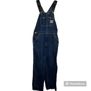 Vintage Carhartt Denim Coveralls Unlined 34x30